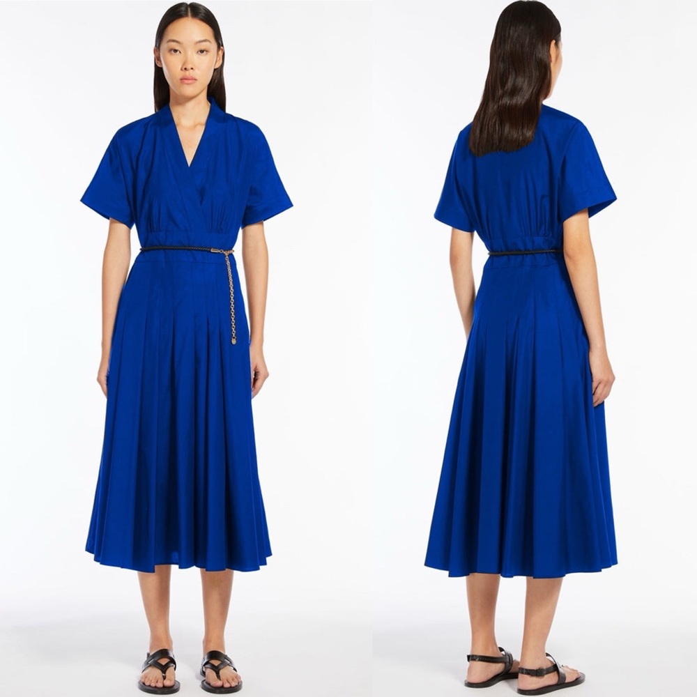 NWT Max Mara Studio Alatri Poplin Belted Dress Sz 6